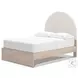 Shapella Tan And White Full Upholstered Panel Bed with Storage