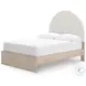 Shapella Tan And White Full Upholstered Panel Bed