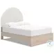 Shapella Tan And White Full Upholstered Panel Bed