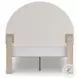 Shapella Tan And White Full Upholstered Panel Bed