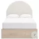 Shapella Tan And White Full Upholstered Panel Bed