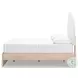 Shapella Tan And White Full Upholstered Panel Bed