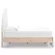 Shapella Tan And White Full Upholstered Panel Bed