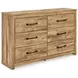 Hastiport Brown 6 Drawer Dresser