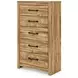 Branstony Golden Rustic 5 Drawer Chest