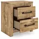 Hastiport Brown 2 Drawer Nightstand with USB Charging