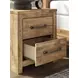 Hastiport Brown 2 Drawer Nightstand with USB Charging