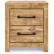 Hastiport Brown 2 Drawer Nightstand with USB Charging