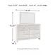 Paxberry Whitewash 6 Drawer Dresser and Rectangular Mirror