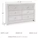 Paxberry Whitewash 6 Drawer Dresser