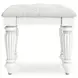 Maylilly White Upholstered Vanity Stool