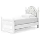 Maylilly Light Gray Twin Upholstered Storage Panel Bed with LED