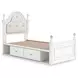 Maylilly Light Gray Youth Upholstered Storage Panel Bedroom Set with LED
