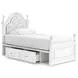 Maylilly Light Gray Youth Upholstered Storage Panel Bedroom Set with LED