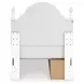 Maylilly Light Gray Twin Upholstered Storage Panel Bed with LED