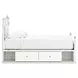 Maylilly Light Gray Twin Upholstered Storage Panel Bed with LED