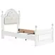 Maylilly Light Gray and White Twin Upholstered Panel Bed with LED