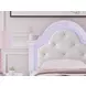Maylilly Light Gray and White Twin Upholstered Panel Bed with LED