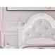 Maylilly Light Gray and White Twin Upholstered Panel Bed with LED
