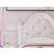 Maylilly Light Gray and White Twin Upholstered Panel Bed with LED