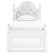 Maylilly Light Gray and White Twin Upholstered Panel Bed with LED