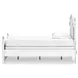Maylilly Light Gray and White Twin Upholstered Panel Bed with LED