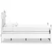 Maylilly Light Gray and White Twin Upholstered Panel Bed with LED