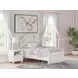 Maylilly Light Gray and White Twin Upholstered Panel Bed with LED