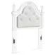 Maylilly Light Gray and White Twin Upholstered Panel Bed with LED