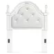 Maylilly Light Gray and White Twin Upholstered Panel Bed with LED