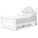 Maylilly Light Gray Full Upholstered Storage Panel Bed with LED