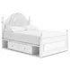 Maylilly Light Gray Full Upholstered Storage Panel Bed with LED