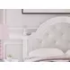 Maylilly Light Gray and White Full Upholstered Storage Panel Bed with LED