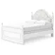 Maylilly Light Gray and White Full Upholstered Panel Bed with LED