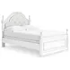 Maylilly Light Gray and White Full Upholstered Panel Bed with LED