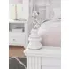 Maylilly Light Gray and White Full Upholstered Panel Bed with LED
