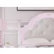 Maylilly Light Gray and White Full Upholstered Panel Bed with LED