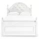 Maylilly Light Gray and White Full Upholstered Panel Bed with LED