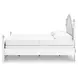 Maylilly Light Gray and White Full Upholstered Panel Bed with LED