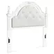 Maylilly Light Gray and White Full Upholstered Panel Bed with LED