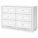 Maylilly White 6 Drawer Dresser and Round Mirror