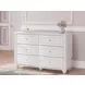 Maylilly White 6 Drawer Dresser and Round Mirror