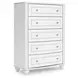 Maylilly White 5 Drawer Chest