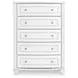 Maylilly White 5 Drawer Chest