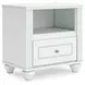 Maylilly Light Gray Youth Upholstered Storage Panel Bedroom Set with LED