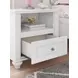 Maylilly White 1 Drawer Nightstand with USB Charging and LED