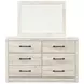 Cambeck Whitewash 6 Drawer Dresser and Rectangular Mirror