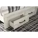 Cambeck Whitewash Queen Storage Panel Bed with USB Charging and LED