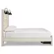 Cambeck Whitewash Queen Storage Panel Bed with USB Charging and LED