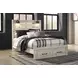 Cambeck Whitewash Queen Storage Panel Bed with USB Charging and LED
